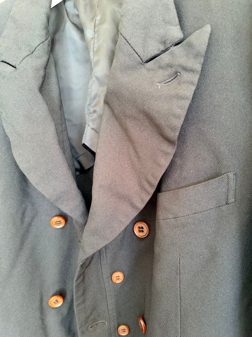 【新品未使用】コムデギャルソンオムドゥ ポリ縮 ダブルジャケット M 黒