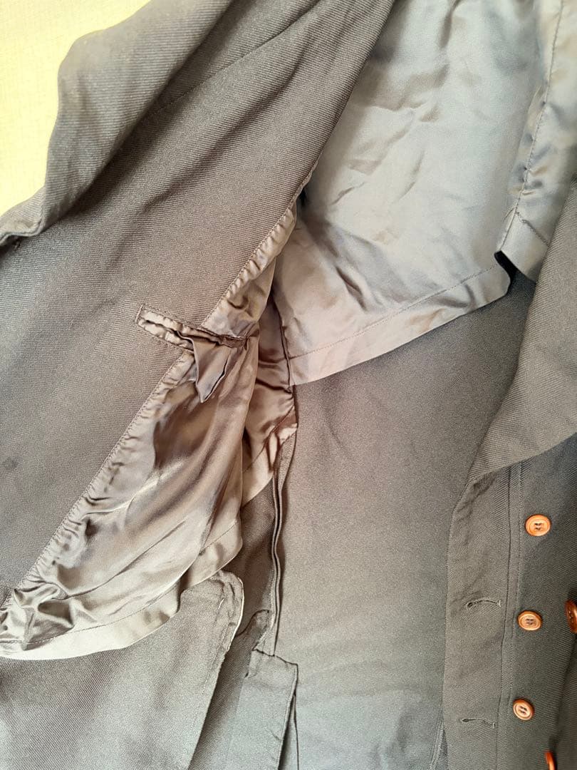 【新品未使用】コムデギャルソンオムドゥ ポリ縮 ダブルジャケット M 黒