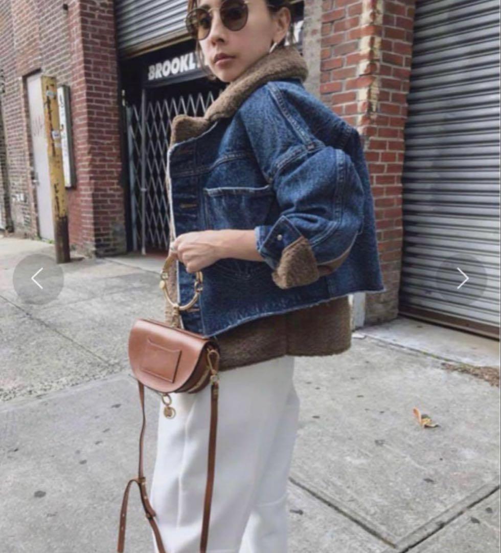 ジャケット・アウター AMERI MOUTON LAYERED DENIM JACKET