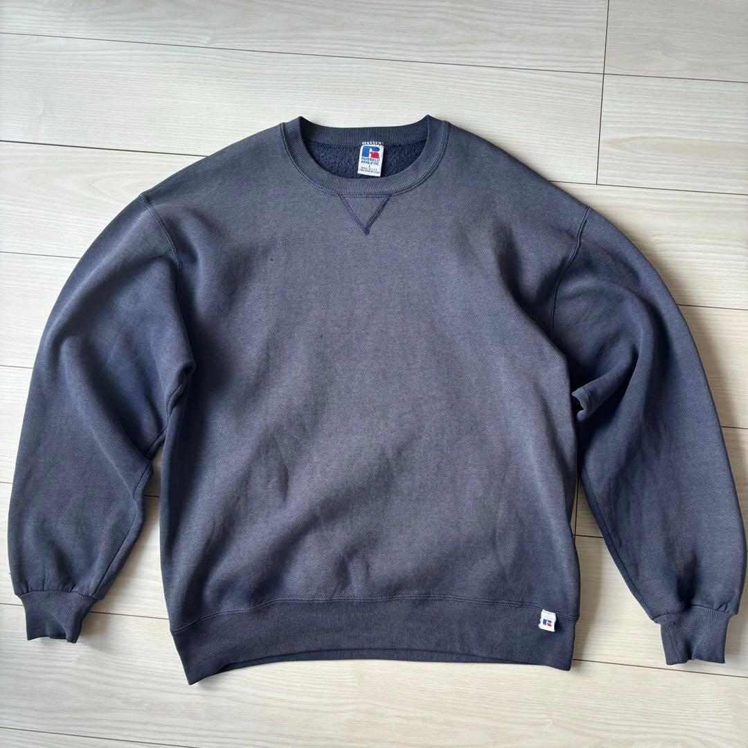 90‘s RUSSELL USA製　サンフェード　ネイビー