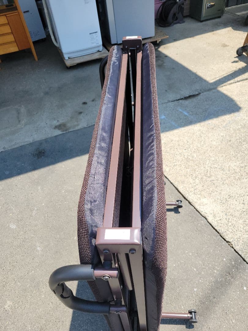 3台まとめて！折りたたみ式 リクライニングベッド ブラウン キャスター付き（③）