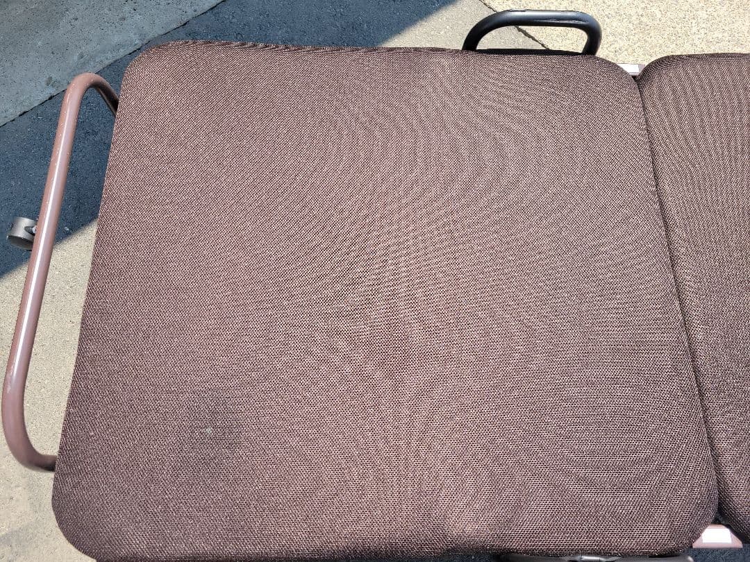 3台まとめて！折りたたみ式 リクライニングベッド ブラウン キャスター付き（③）