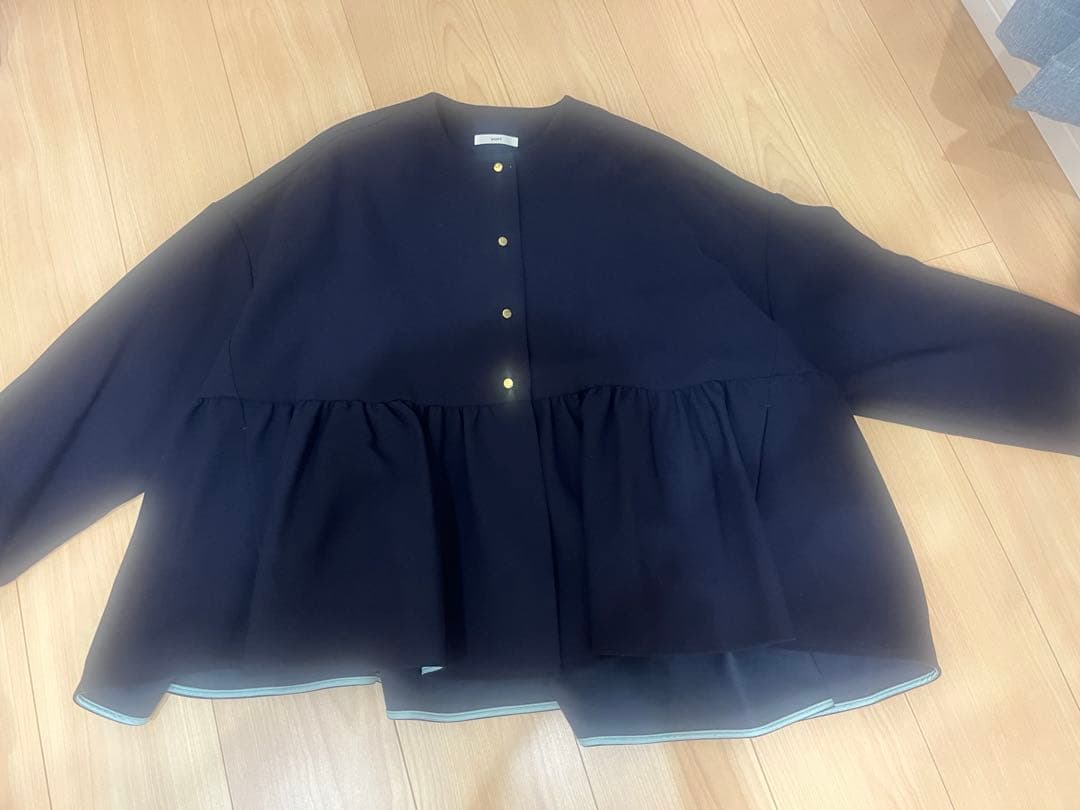 yoriダブルクロスワイドジャケットネイビー