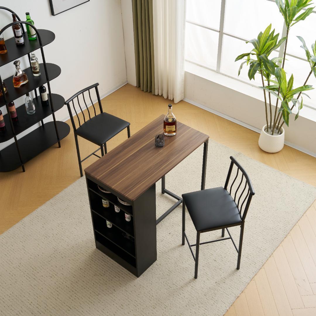 数量限定セール！収納機能付きカウンターテーブル バーテーブル　2COLOR