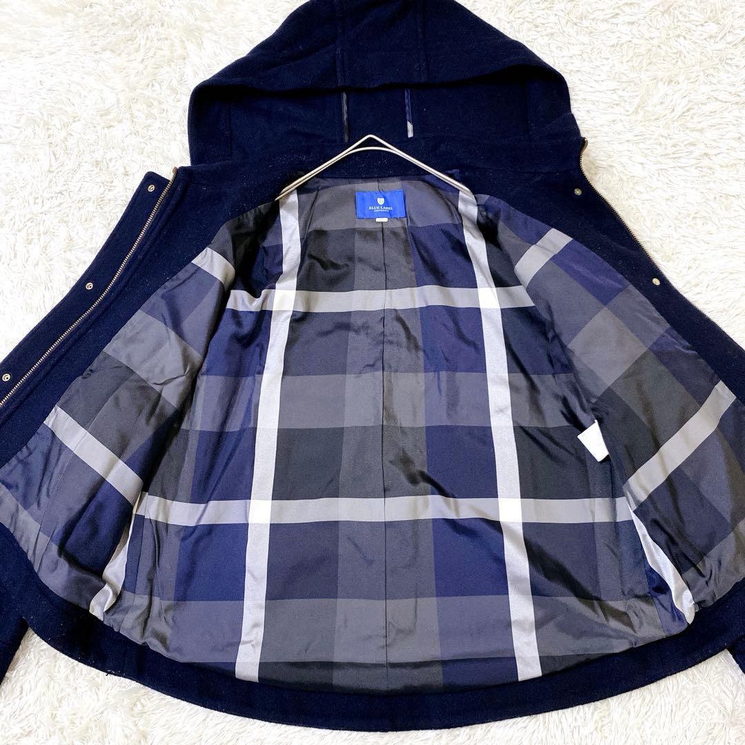 ブルーレーベルクレストブリッジ ウールフーデットショートコート 36 S相当