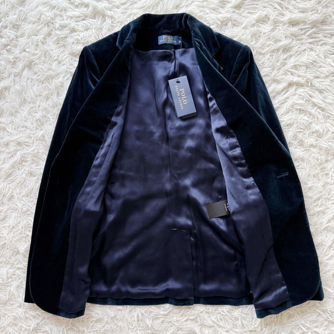 新品未使用タグ付き⭐︎ポロラルフローレン テーラードジャケット ベロア ネイビーS