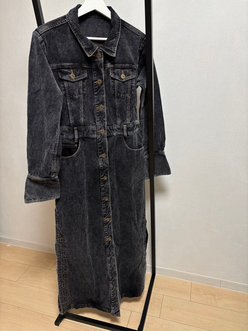 新品 Ameri I LINE CORDUROY SHIRT DRESS S