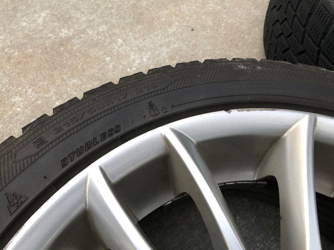 ボルボ純正7.5J×17×45 215/50R17アイスナビ6付ホイールセット