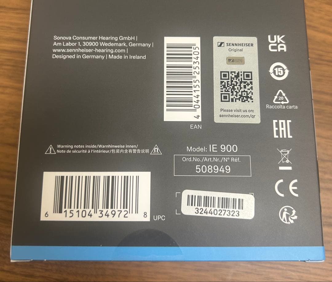 ゼンハイザーIE900 (ケーブル無し)(変換コネクタ付き)