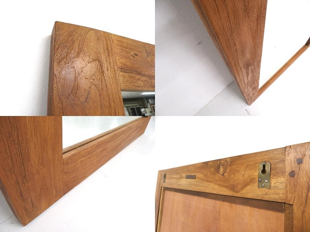 展示品　アデペシュ　チーク材　大型　壁付け鏡　姿見　ミラー　アパレル　店舗什器