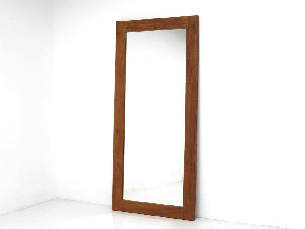 展示品　アデペシュ　チーク材　大型　壁付け鏡　姿見　ミラー　アパレル　店舗什器