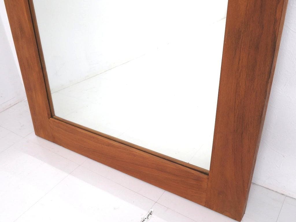 展示品　アデペシュ　チーク材　大型　壁付け鏡　姿見　ミラー　アパレル　店舗什器