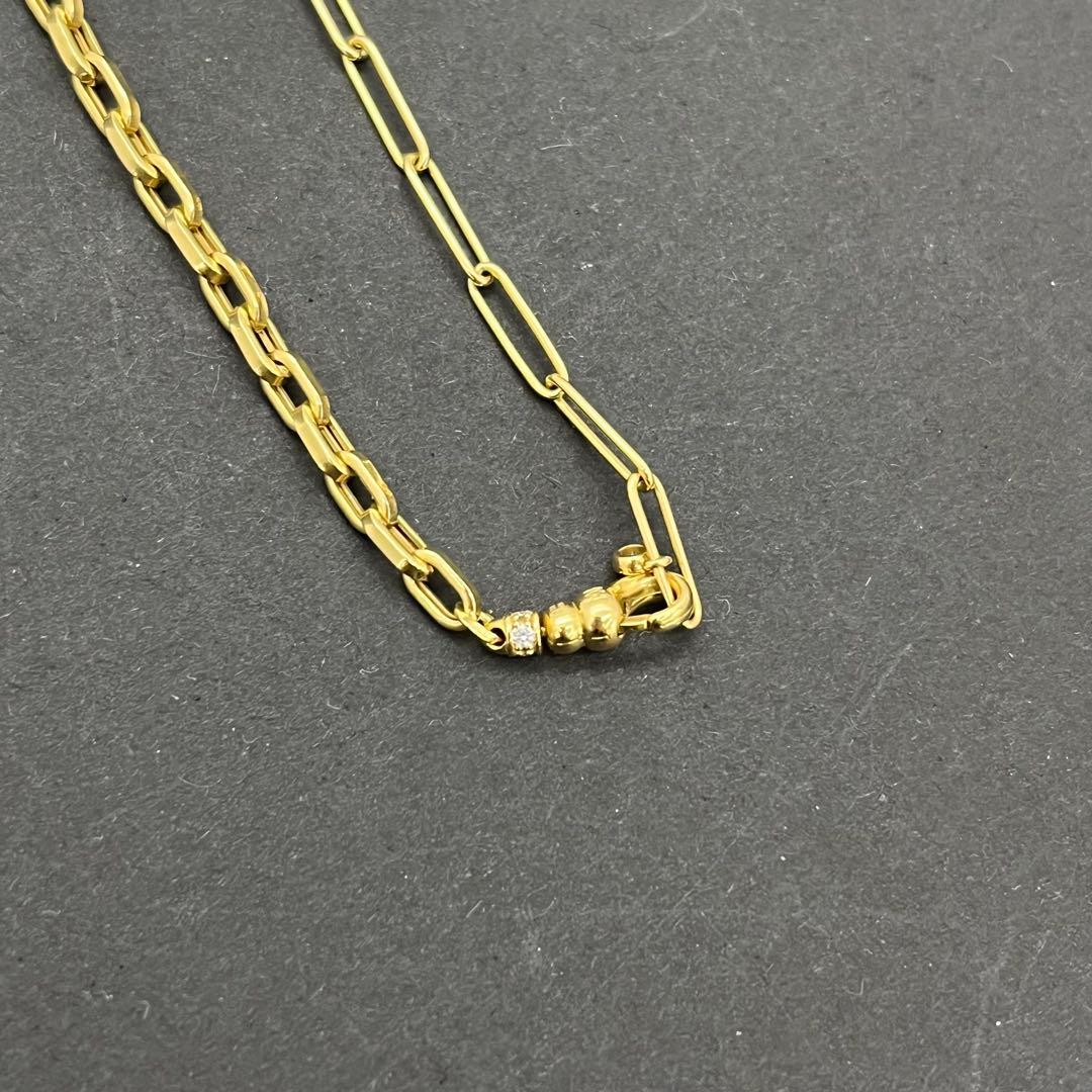 [鑑定済] MILAMORE クラシックデュオチェーンK18 ネックレス ダイヤ