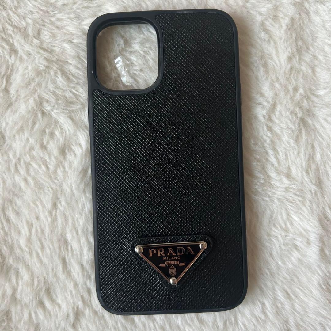 未使用級✨プラダ iPhoneケース 12mini サフィアーノレザー