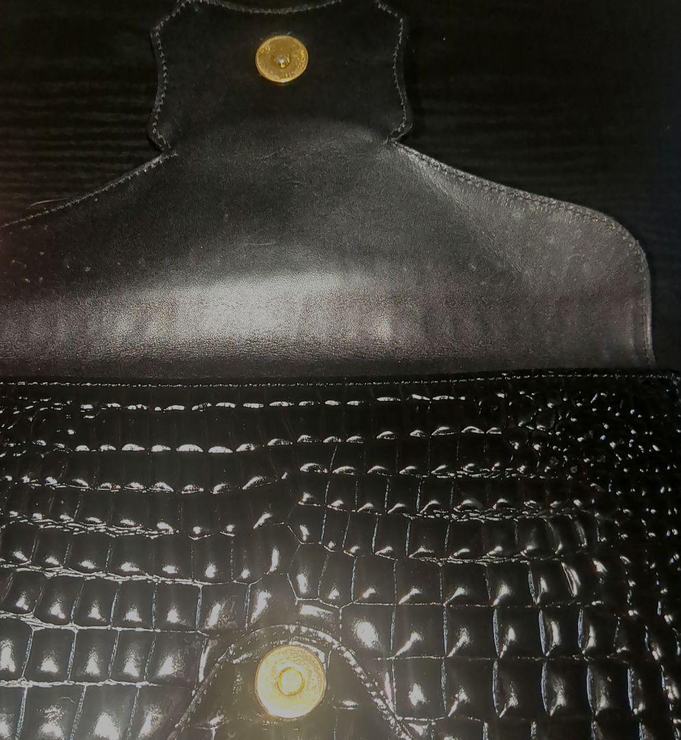 イブ・サンローラン　クロコ型押し クラッチバッグ