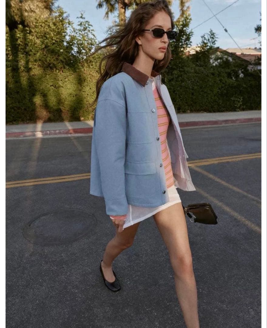 タグ付き新品★ZARAのコントラストカラーパフジャケット★Sサイズ★