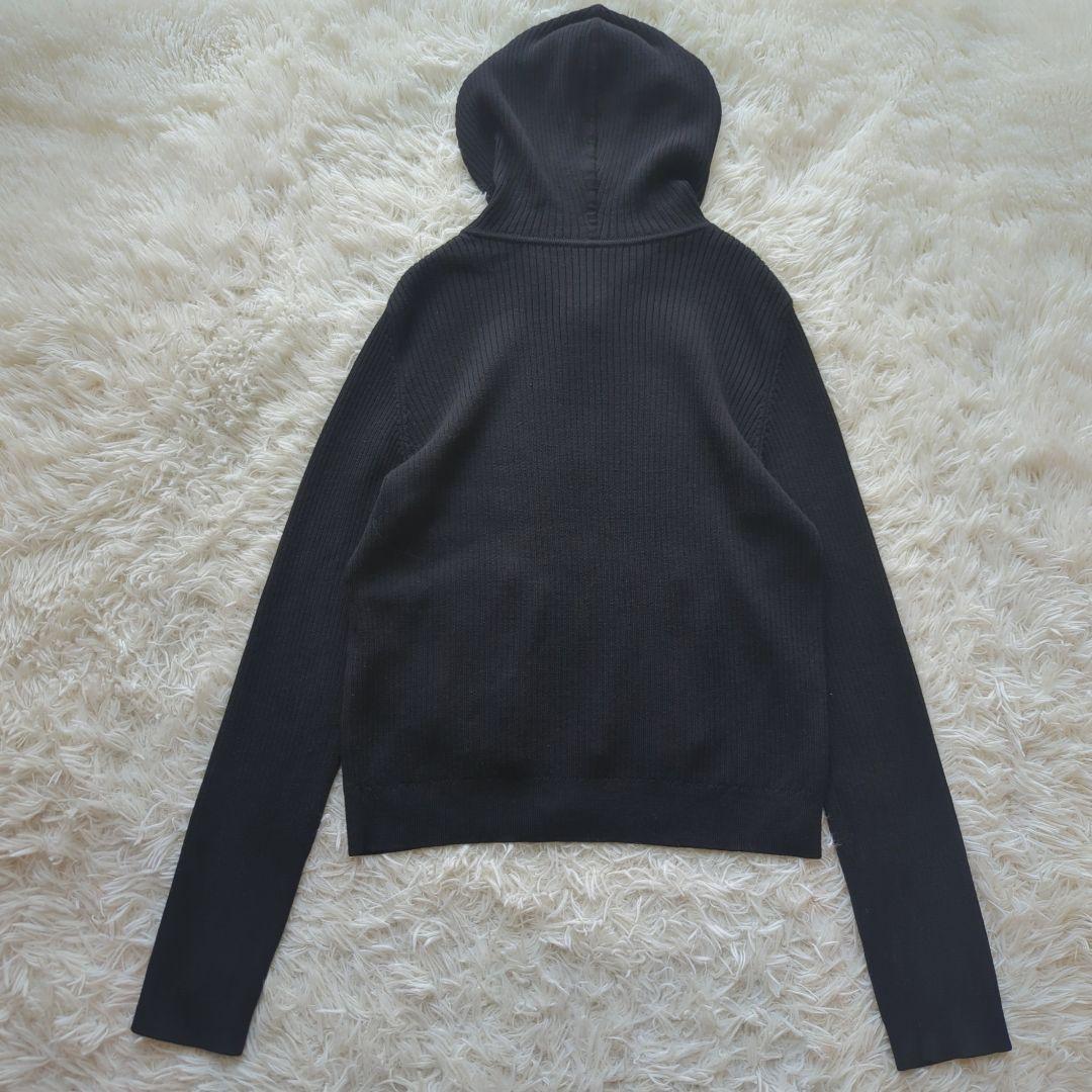 美品✨️FOXEY フォクシー フードパーカー　ウール　リブニット　ベロア　40