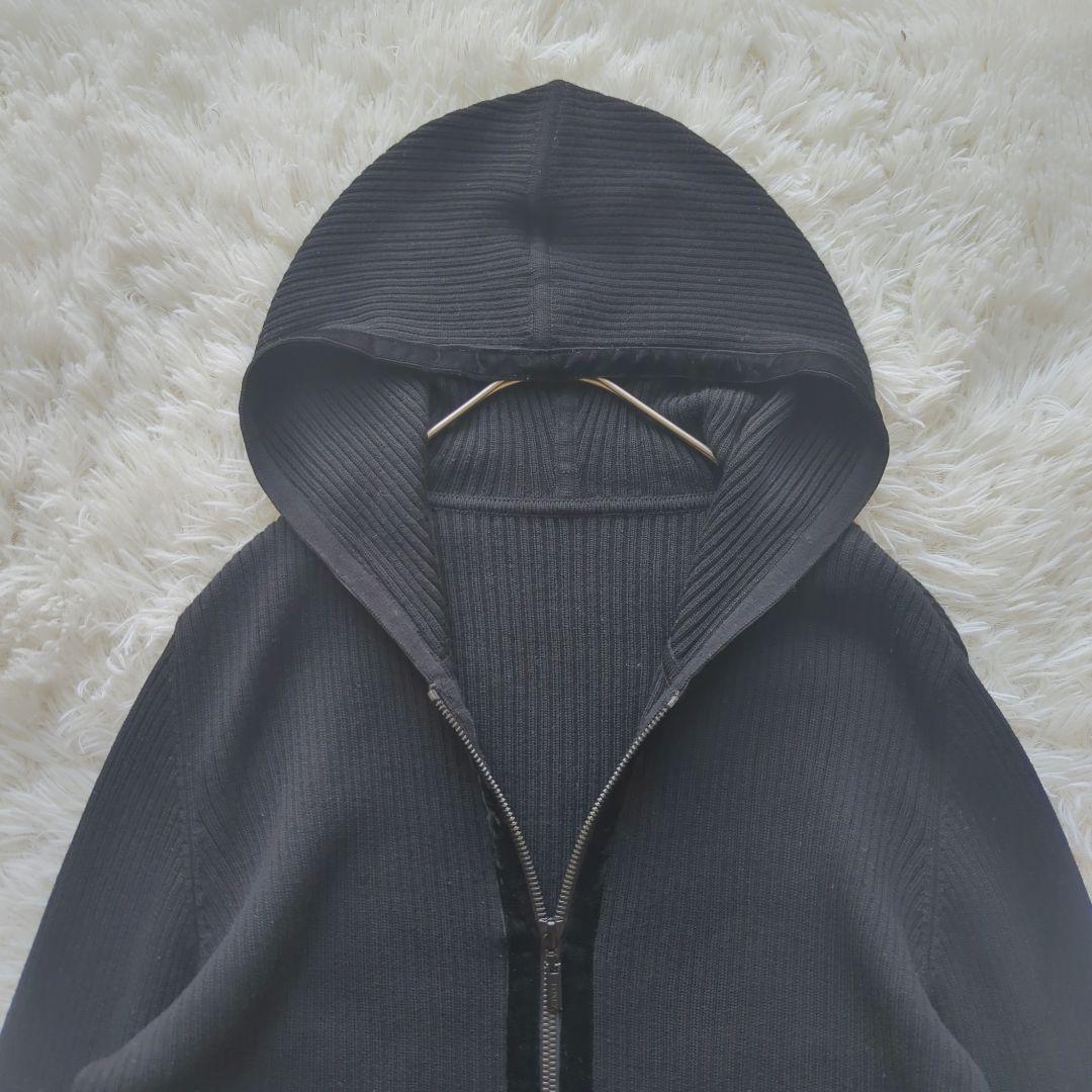 美品✨️FOXEY フォクシー フードパーカー　ウール　リブニット　ベロア　40