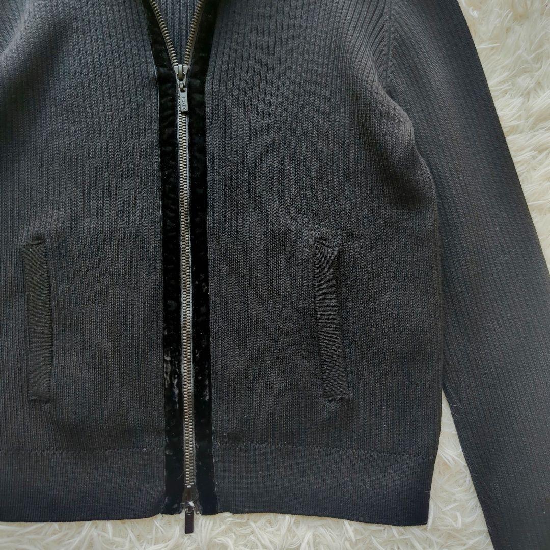 美品✨️FOXEY フォクシー フードパーカー　ウール　リブニット　ベロア　40