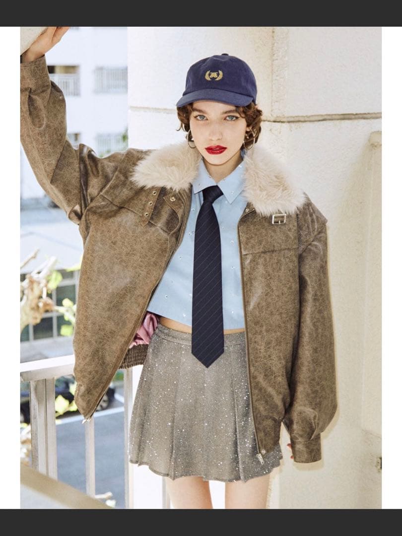 jouetie ファーカラーボンバージャケット