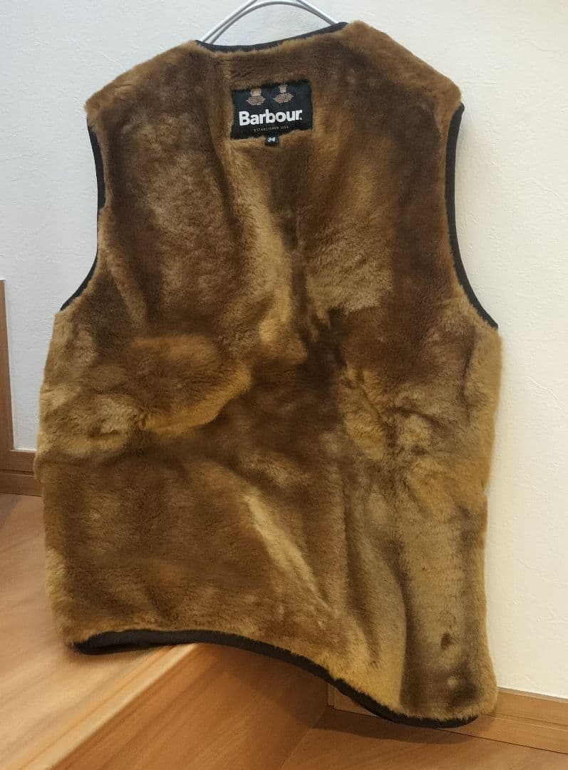Barbour ボア ベスト ベージュ 34 ユニセックス ジレ