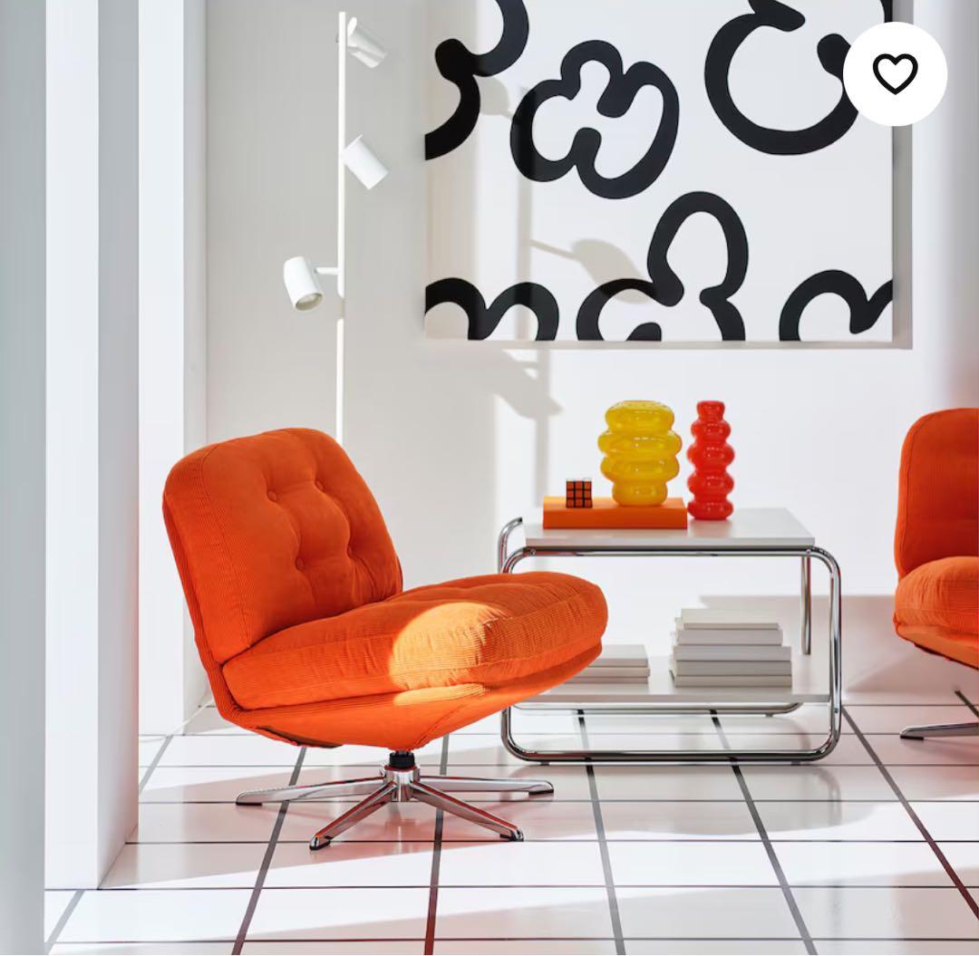 ［《新品◆未開封》］イケア ディヴリンゲ 回転パーソナルチェア オレンジ