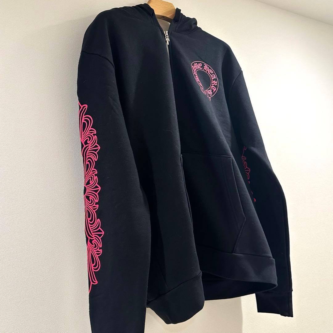 【新品正規品】CHROME HEARTS パーカー　M ピンク　ブラック