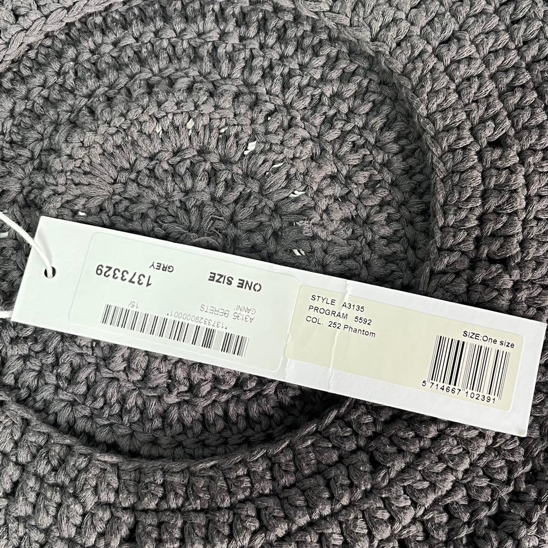 【新品】完売カラー GANNI 定価¥16215 メタルリング装飾コットンベレー