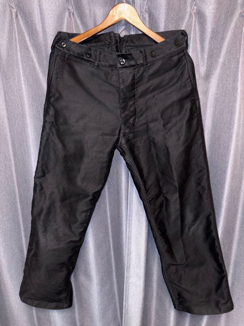 【美品】OUTIL PANTALON PLASNE ブラックモールスキンパンツ