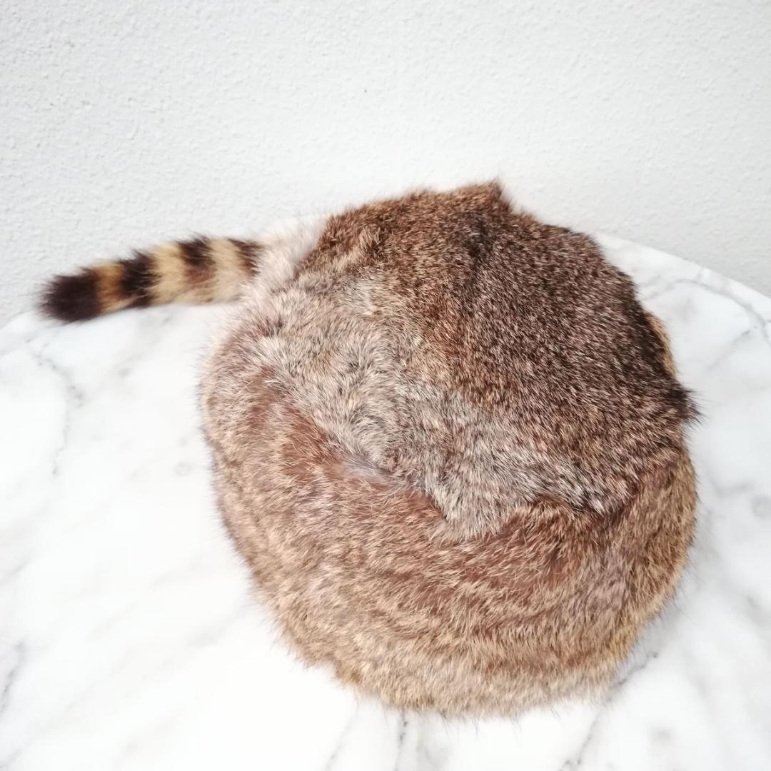 カナダ製 クロケットハット ラビット ラクーン 帽子 ビンテージ