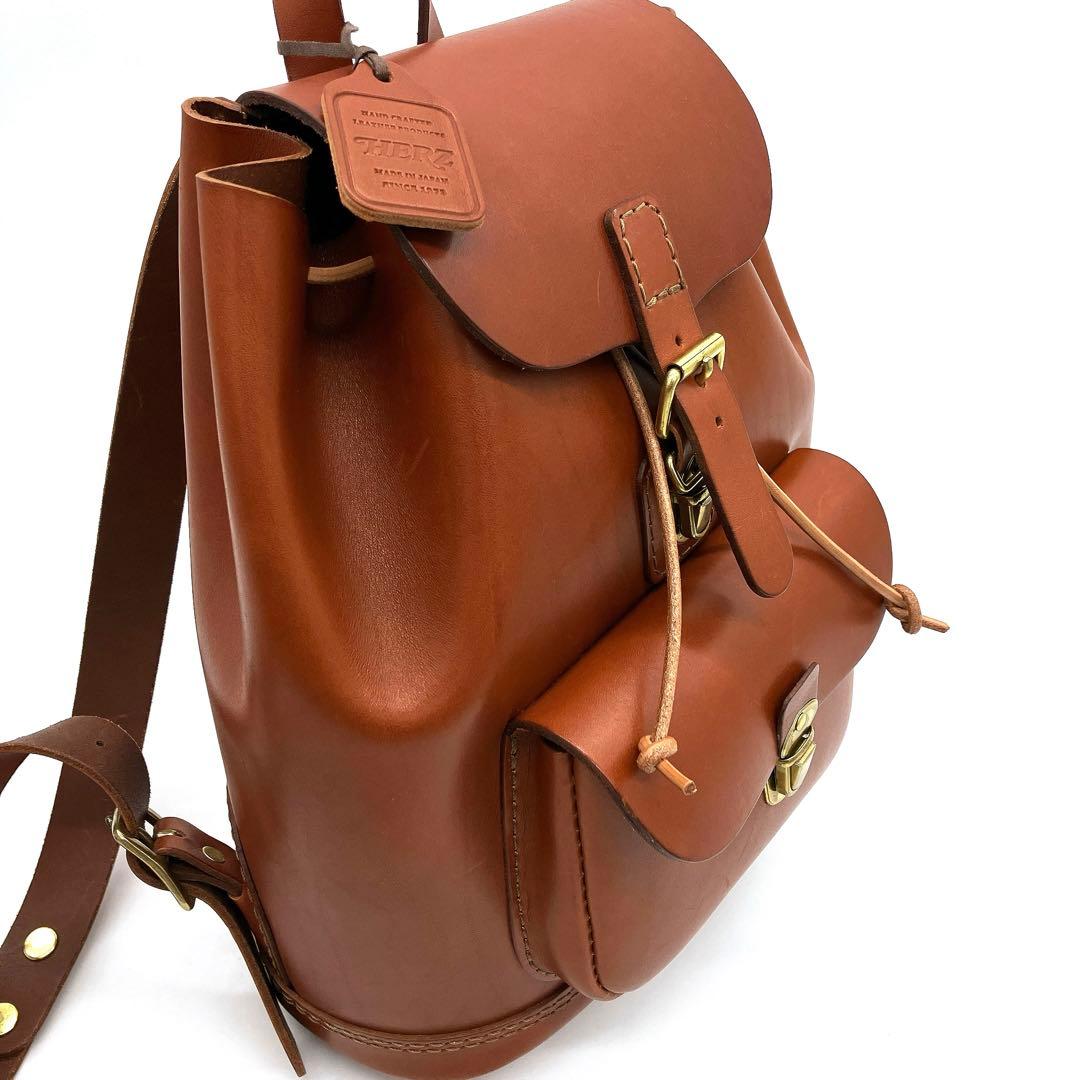 【HERZ】リュック　バックパック　レザー　ブラウン