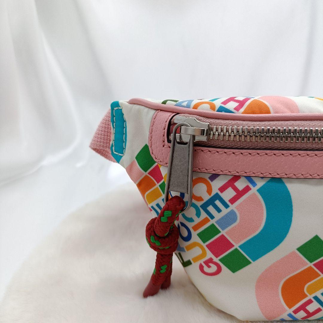 美品 グッチ×ノースフェイス ボディバッグ マルチカラー ナイロン