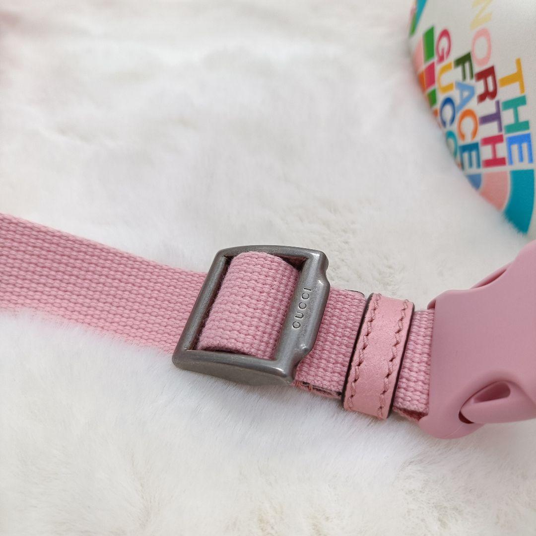 美品 グッチ×ノースフェイス ボディバッグ マルチカラー ナイロン