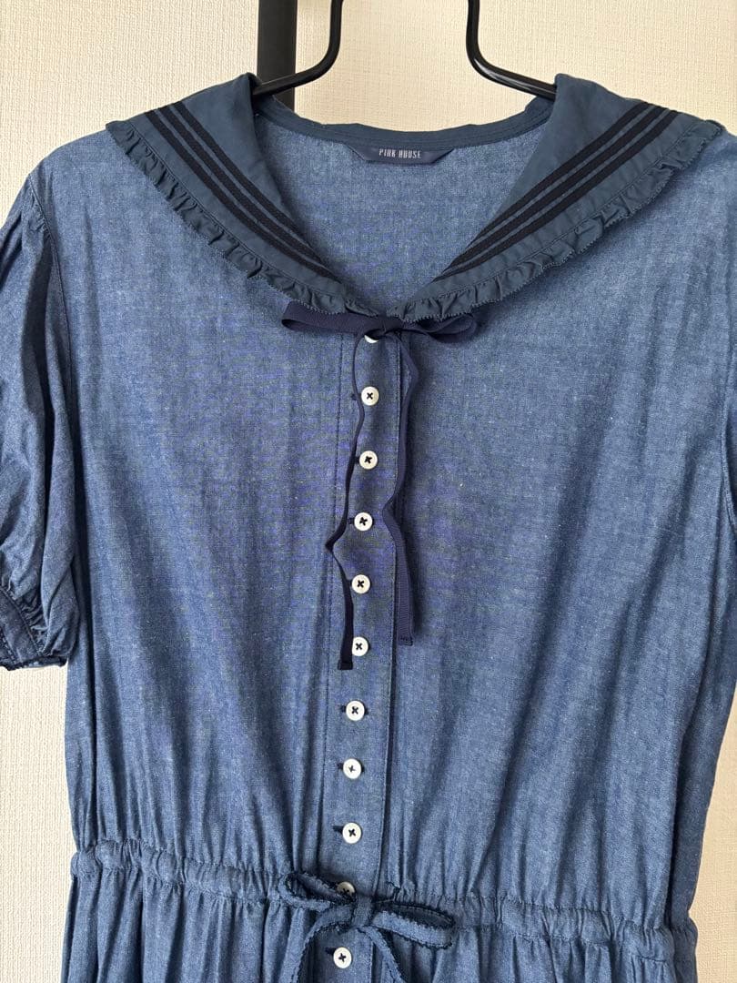 w*+様 ピンクハウス　セーラーカラーワンピース　ネイビー