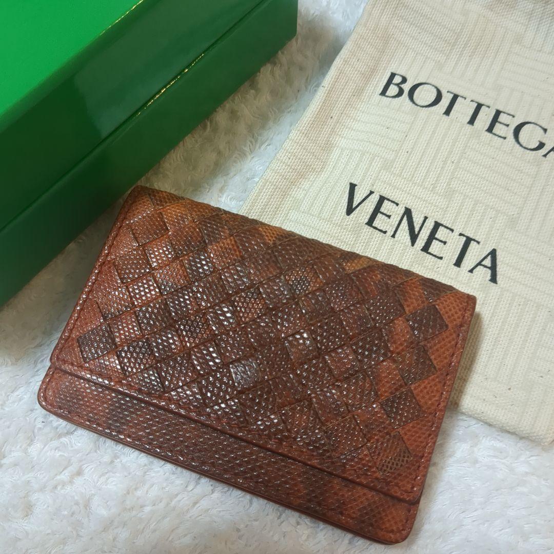 BOTTEGA VENETA　蛇革 ブラウン名刺入れ　パイソン
