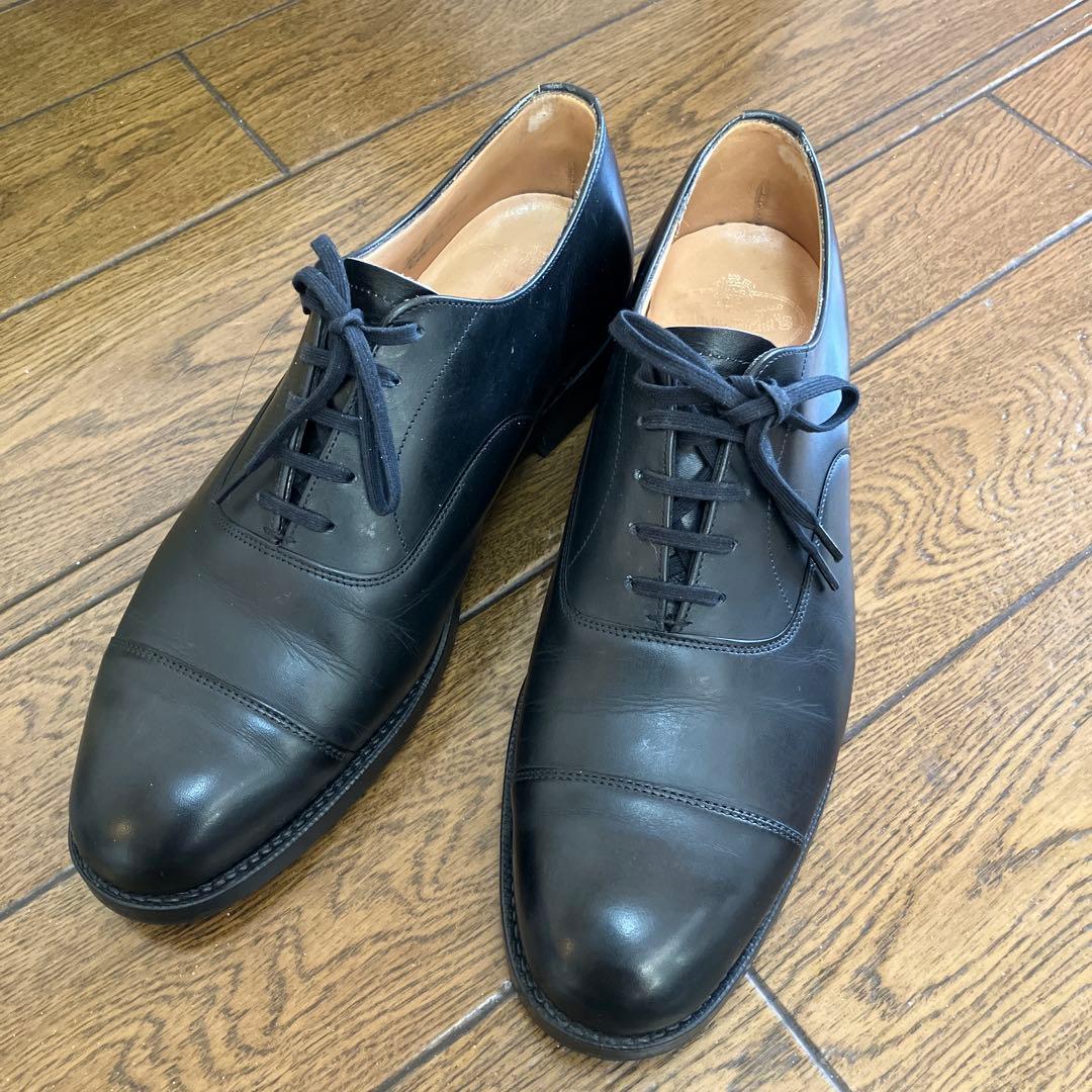 Church's黒 レザードレスシューズ ストレートチップ