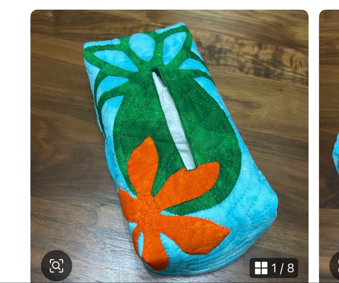 専用ハワイアンキルト タペストリー 緑柄白柄