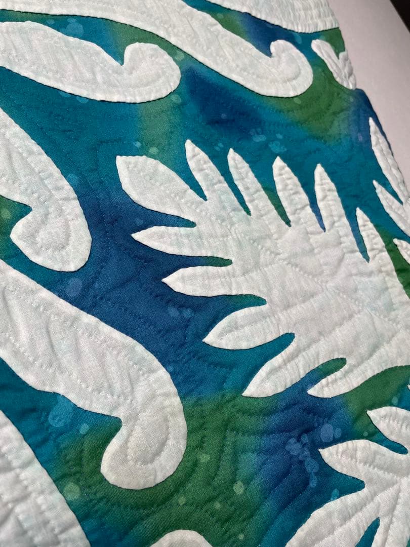 専用ハワイアンキルト タペストリー 緑柄白柄