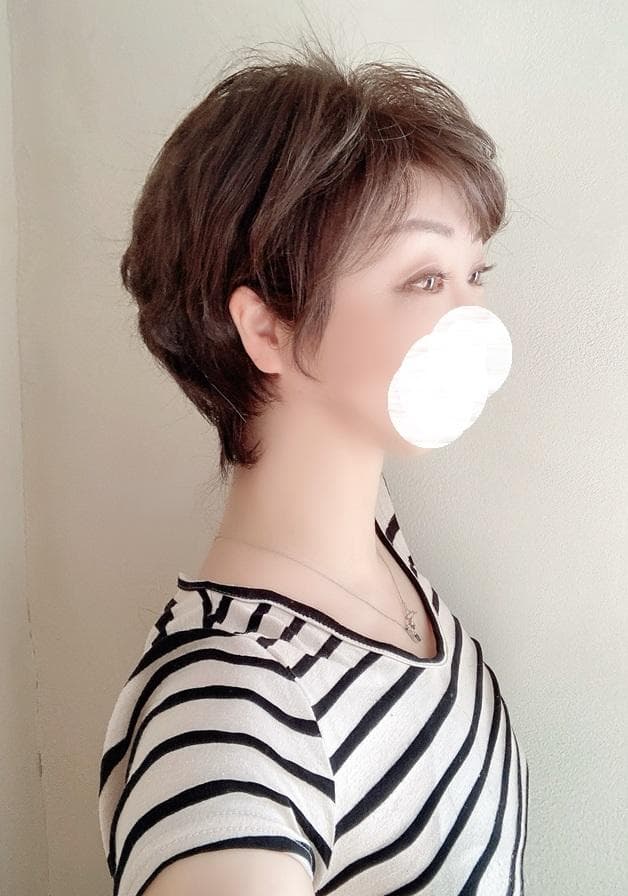 マダムヒロコ　キューティーショート　総手植え　人毛MIX　 ブラウン