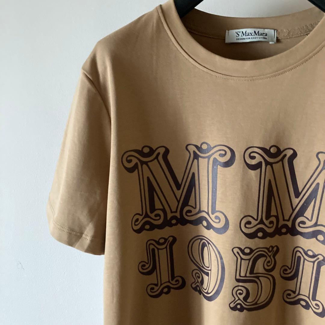 'Sマックスマーラ＊MINCIO MM1951 高密度ツヤ感Tシャツ＊キャメル