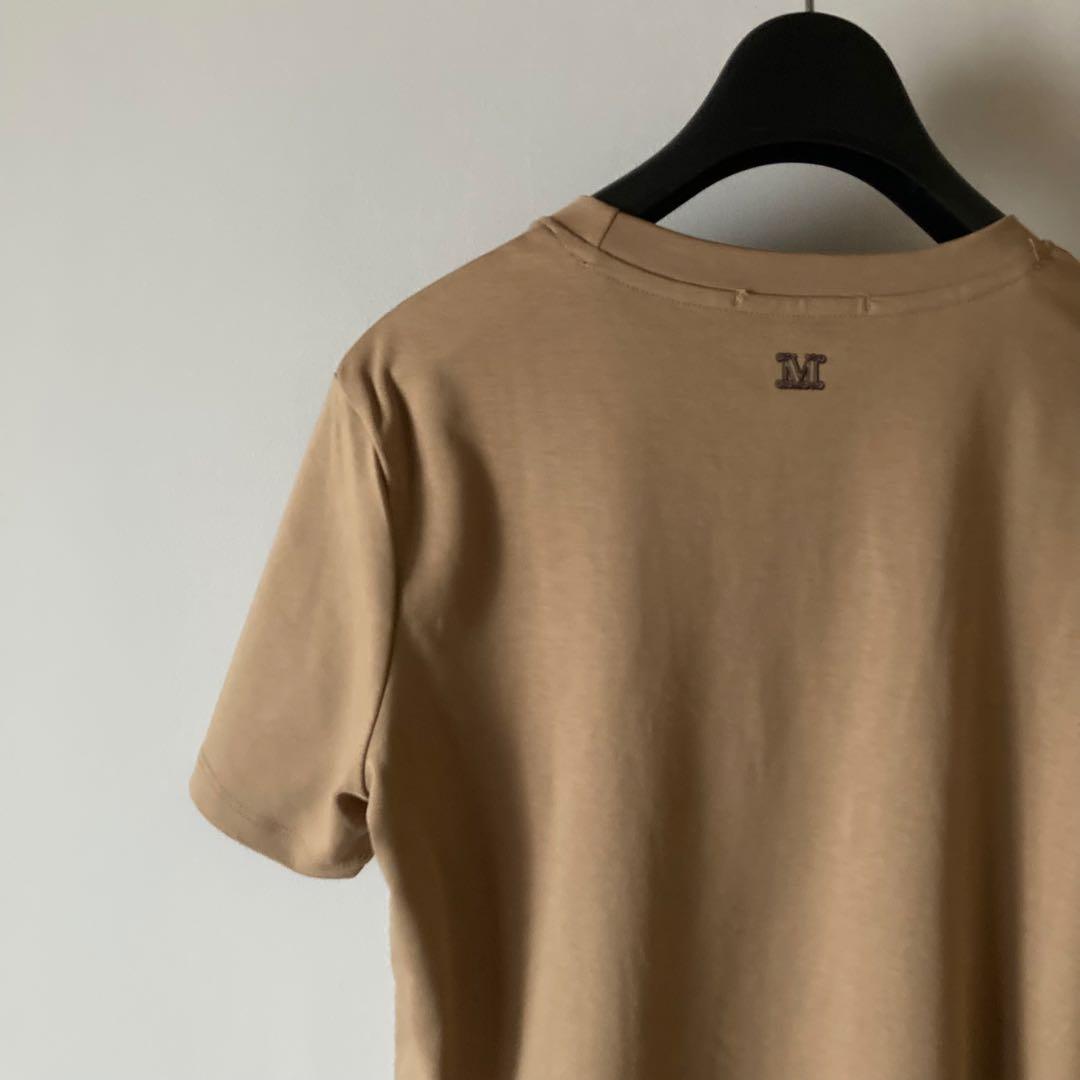 'Sマックスマーラ＊MINCIO MM1951 高密度ツヤ感Tシャツ＊キャメル