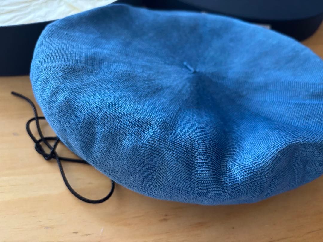 【新品未使用】LAULHERE インディゴブルー　リネンベレー帽M