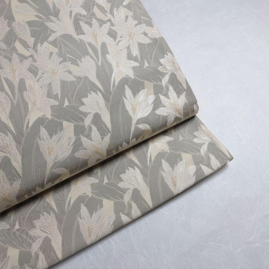 正絹 袋帯 六通柄 白花図案 極上 逸品 おすすめ品