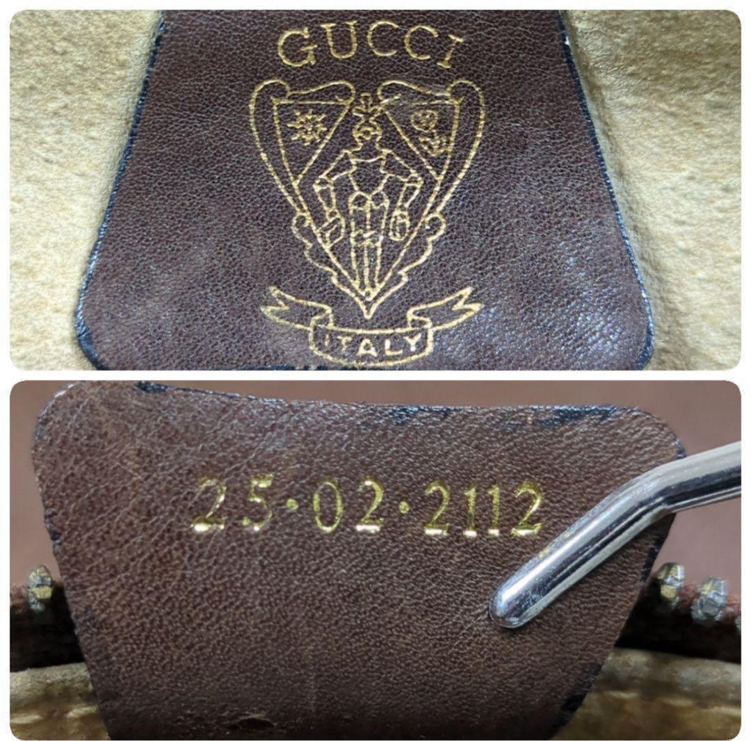 オールドグッチ　リアルレザー　ミニボストンバッグ　インターロッキング　ロゴ金具