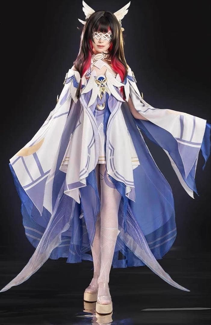 即発送 原神少女　コロンビーナコスプレ ウィッグ 靴付き フルセット