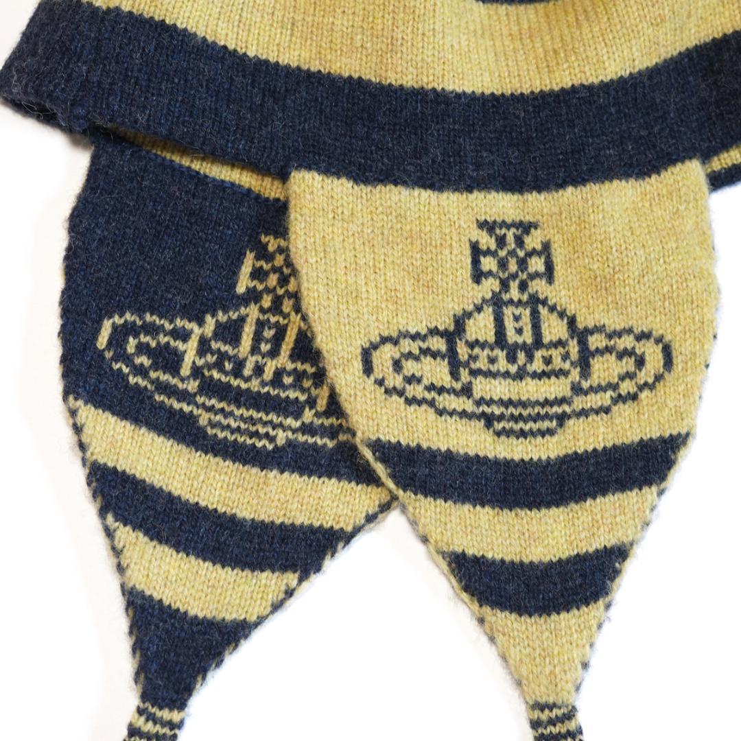 ヴィヴィアンウエストウッド オーブ 耳当て ニット帽 キャップ ボーダー