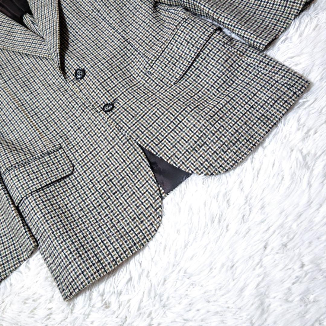 バーバリーズ　テーラードジャケット　チェック柄　純毛　カジュアル　2ボタン　A4
