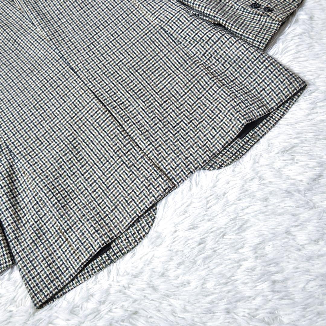 バーバリーズ　テーラードジャケット　チェック柄　純毛　カジュアル　2ボタン　A4