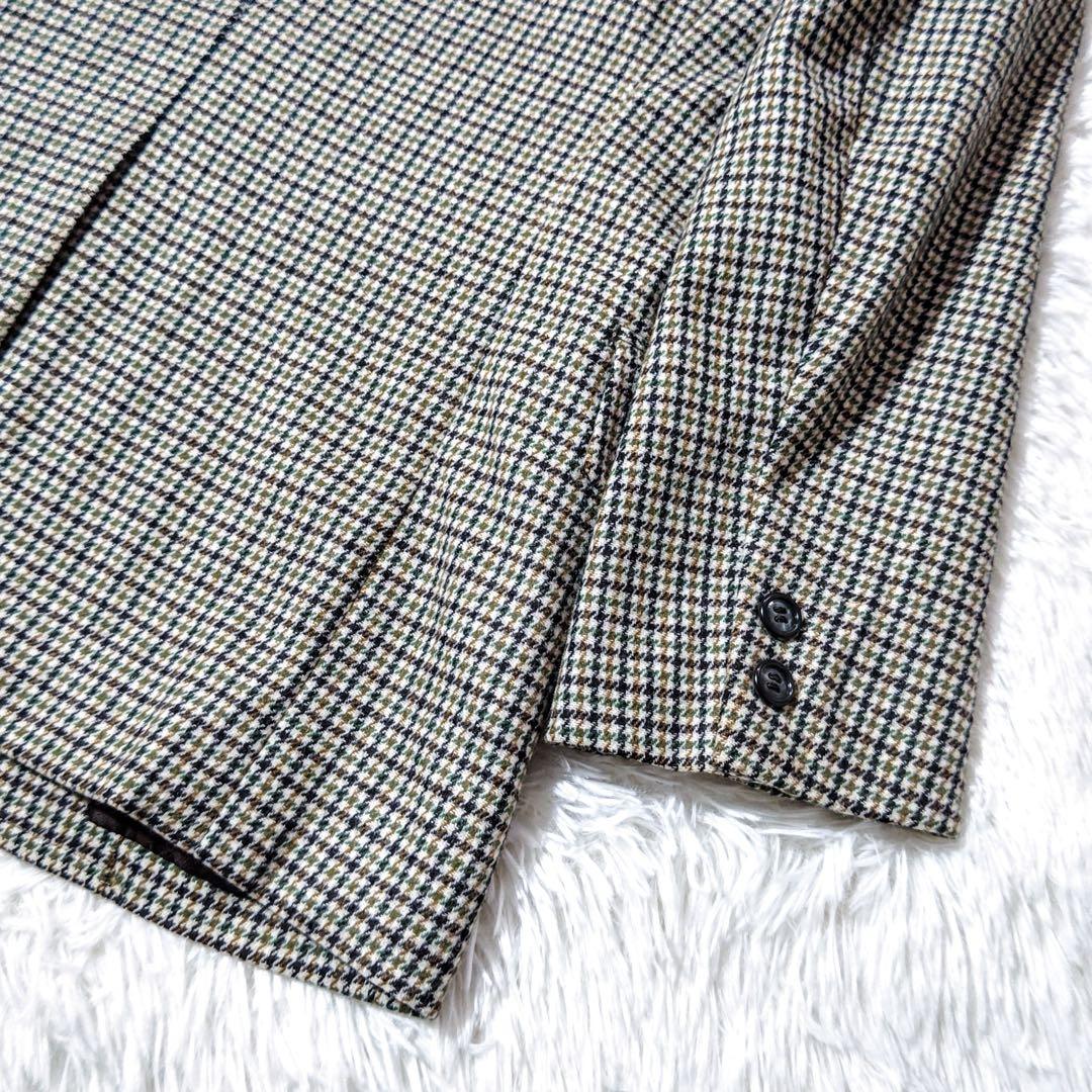 バーバリーズ　テーラードジャケット　チェック柄　純毛　カジュアル　2ボタン　A4
