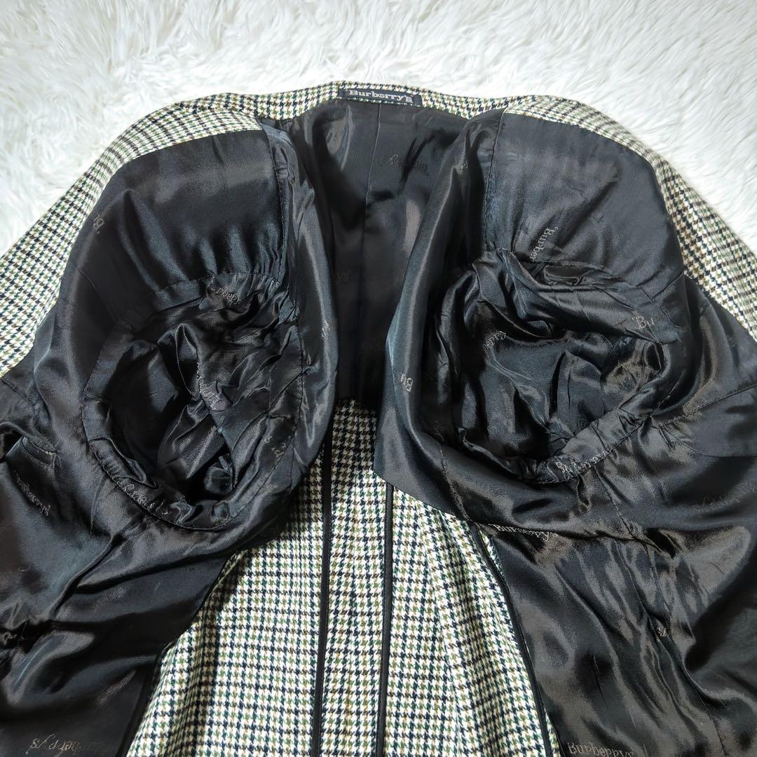 バーバリーズ　テーラードジャケット　チェック柄　純毛　カジュアル　2ボタン　A4